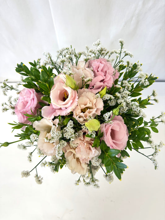 Bridesmaid Posy with pink lisianthus