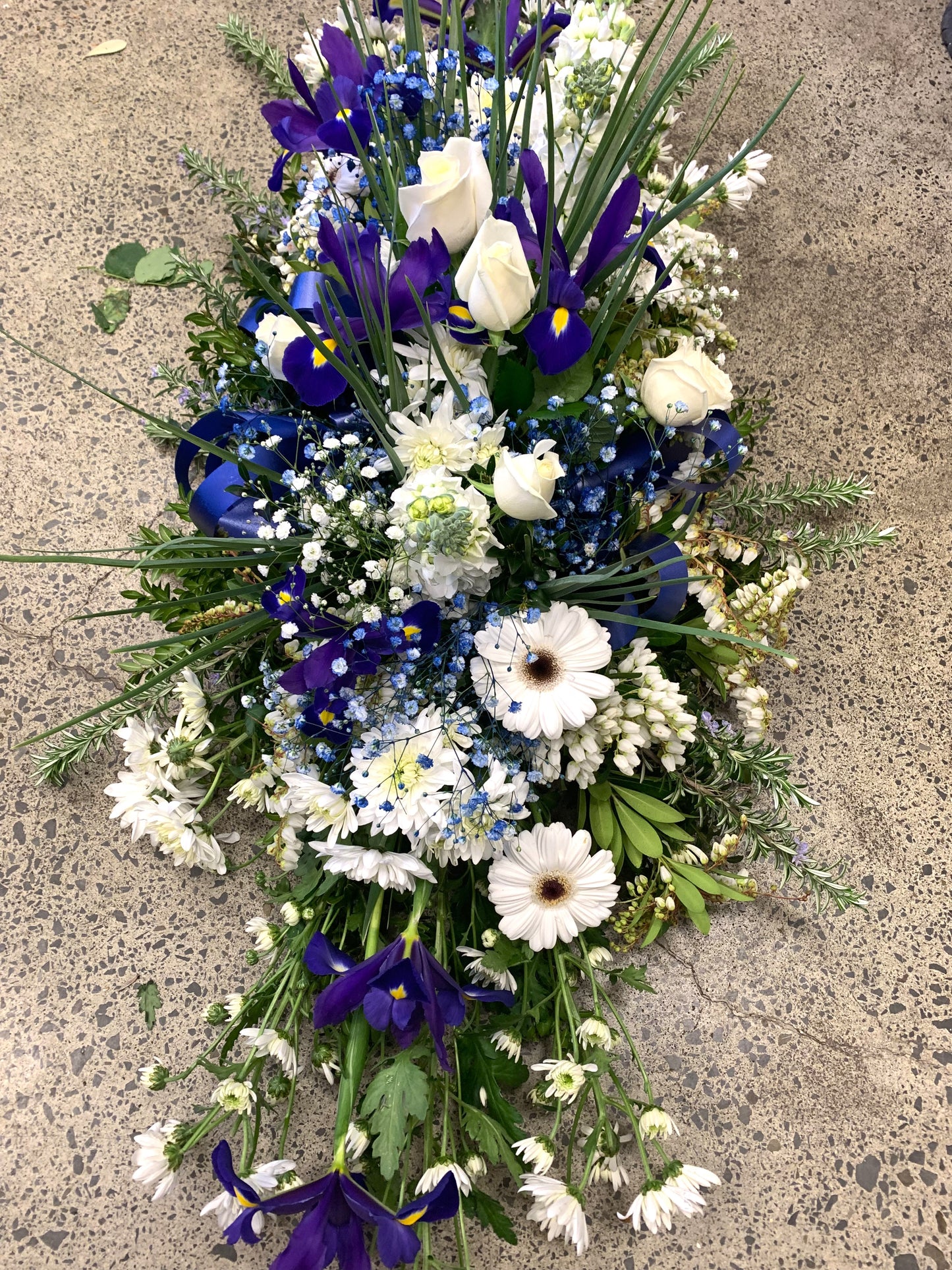 Blue & Purple Casket Spray