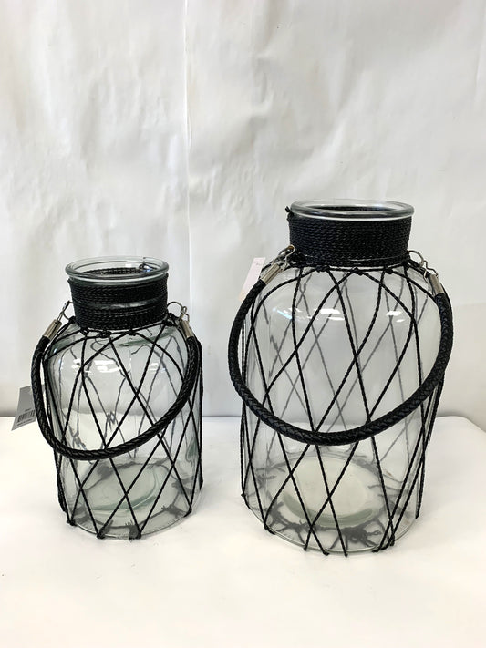 Glass Vases with Rope