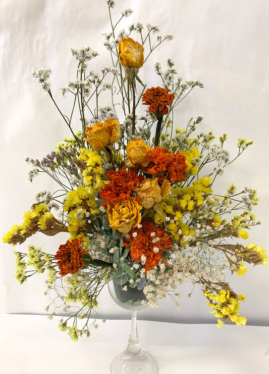 Small Dried Arrangement in Glass