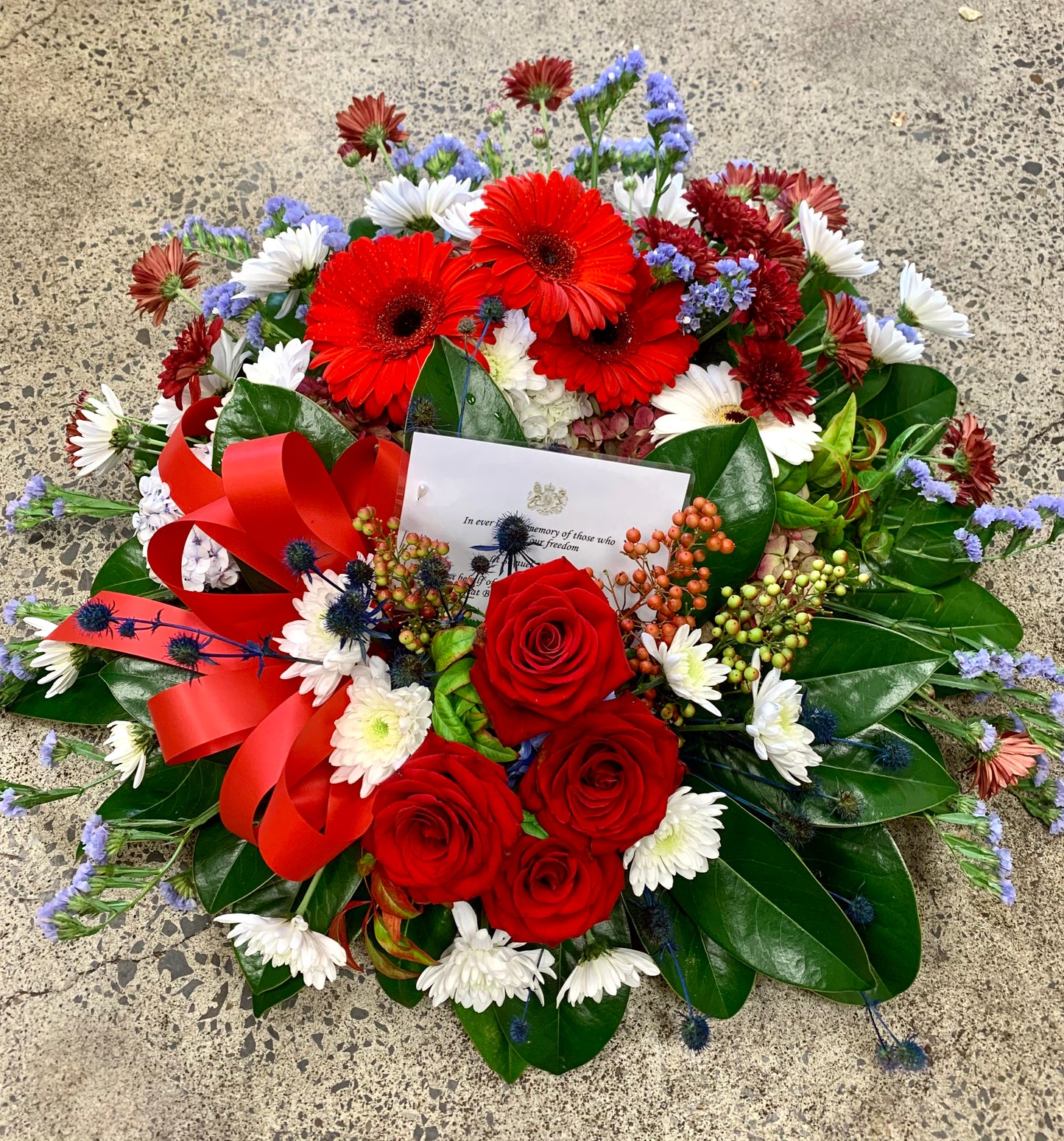 Red Wreath for Funerals and Memorials