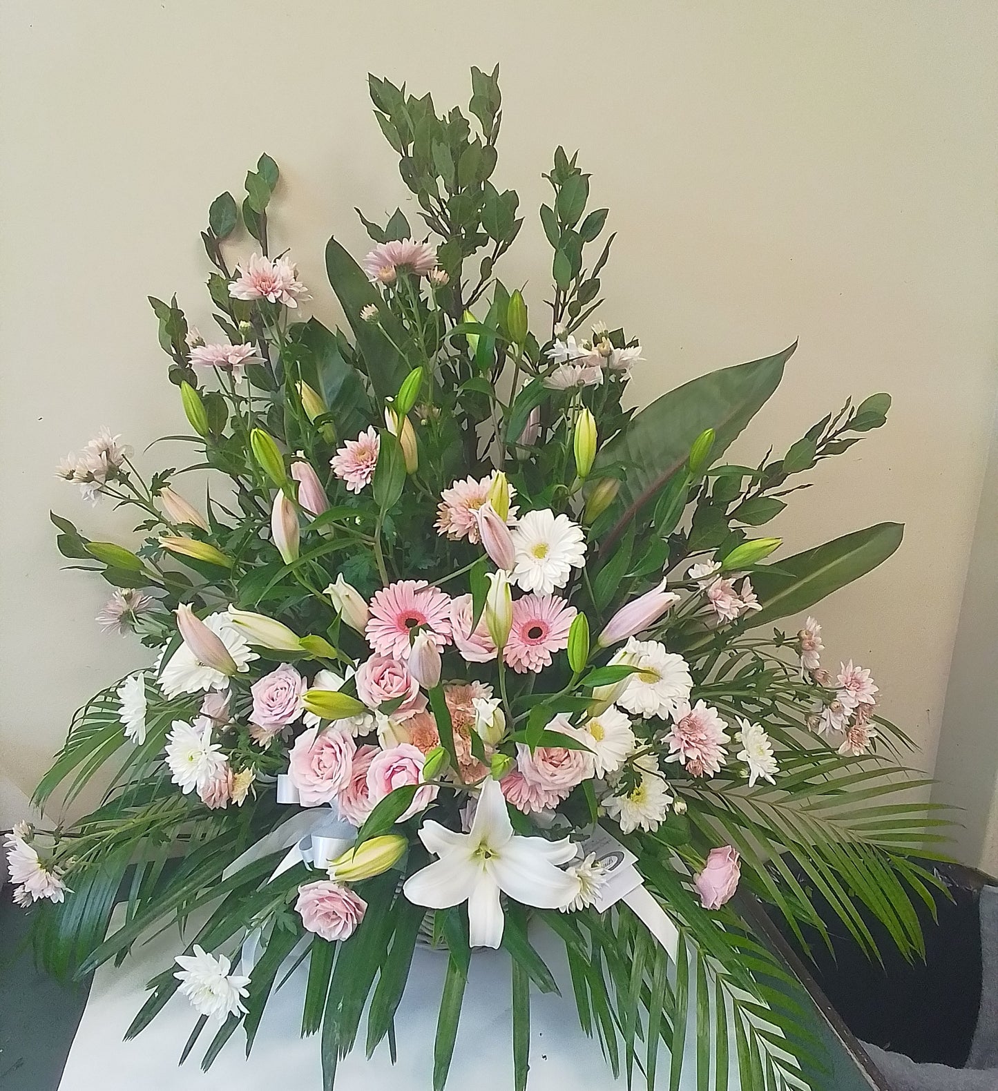 Pink and White Pot Arrangement