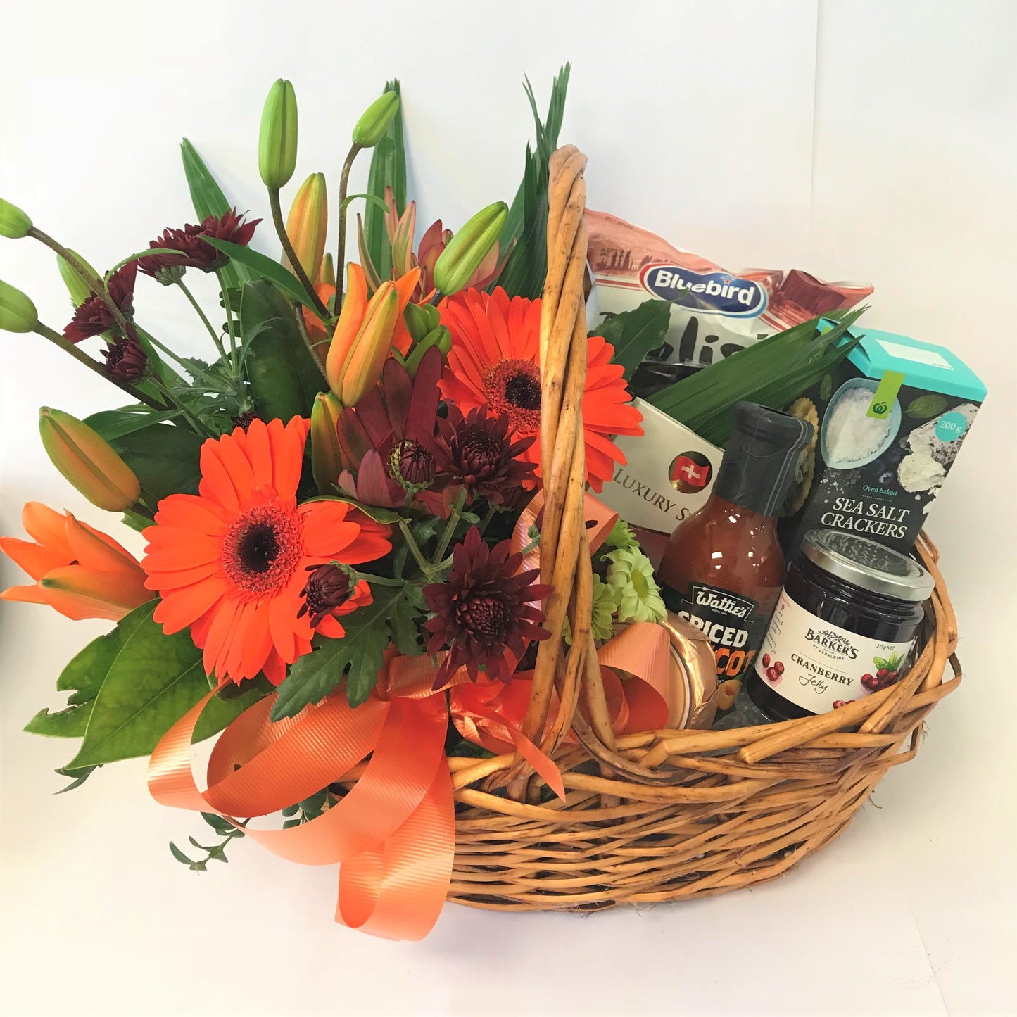Gourmet Basket and Flowers, Christmas, Get well, Corporate, gourmet, Gift