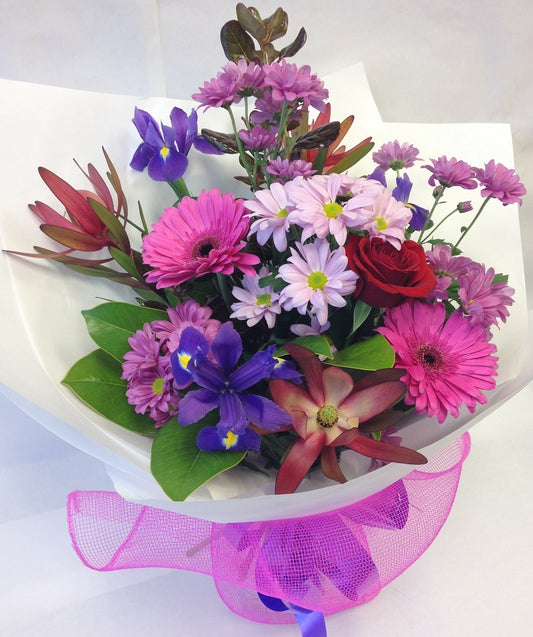 Hand-tied bouquet of winter flowers, get well, hospital, Retirement, Birthday, Girl, Wife, Mothers day,