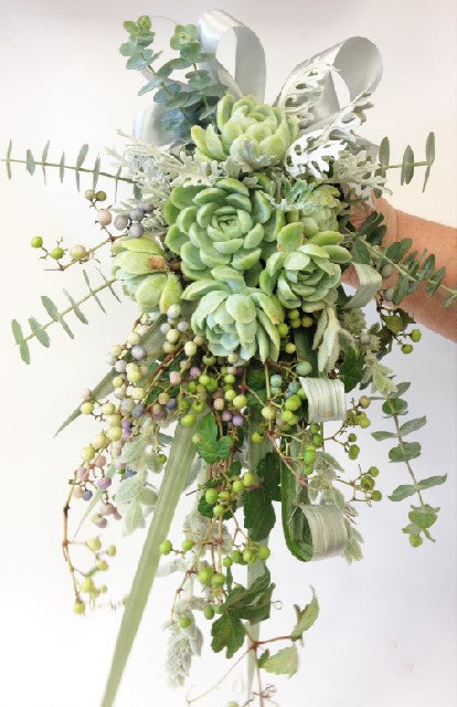 Succulent Hand tied, Native flaxes, Hand-tied Wedding, Bride, Bridesmaid, Wedding celebration, Wedding flowers