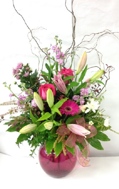 Vase arrangement, get well, hospital, Retirement, Birthday, Mothers day, Anniversary, Sympathy flowers,