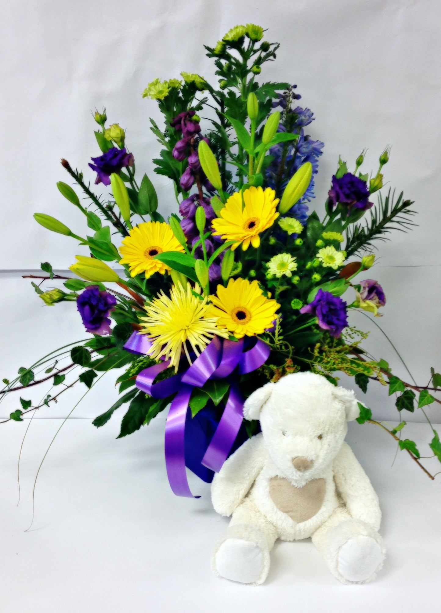 Sunny & Purple Waterbox, get well, hospital, Retirement, baby, hospital, congratulations,