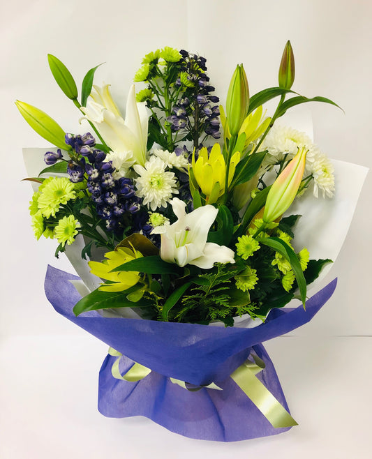 White, Green & Purple Bouquet