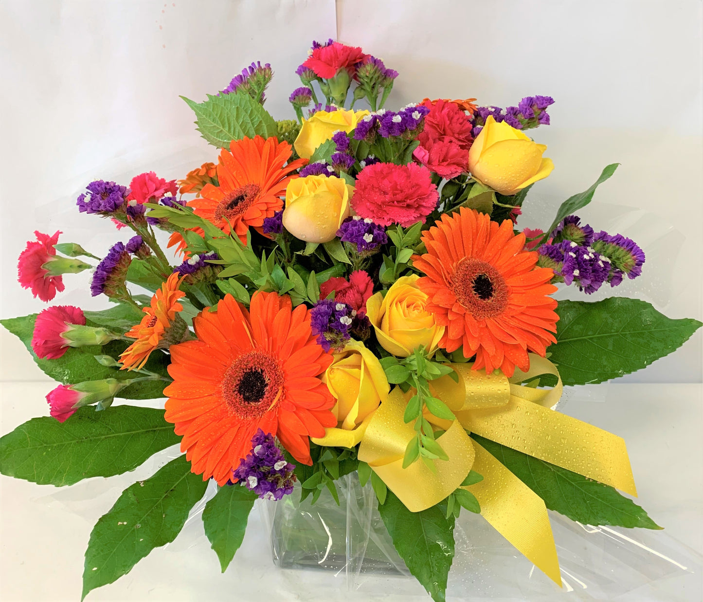 Vibrant Happy Mix in Glass Vase