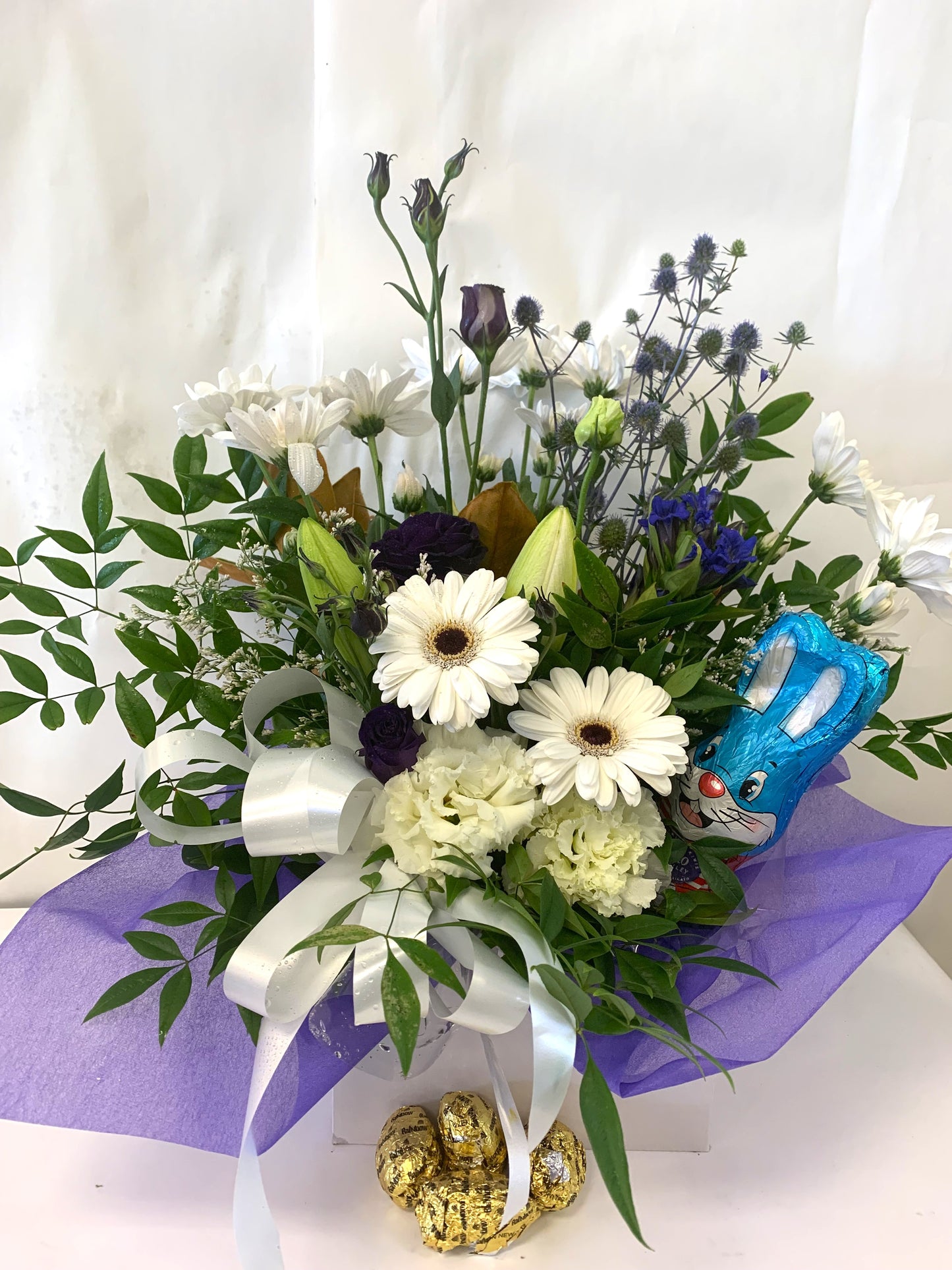 Purple Easter Basket with Bunny