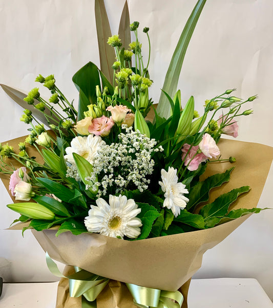 Large White, Pink and Green Bouquet