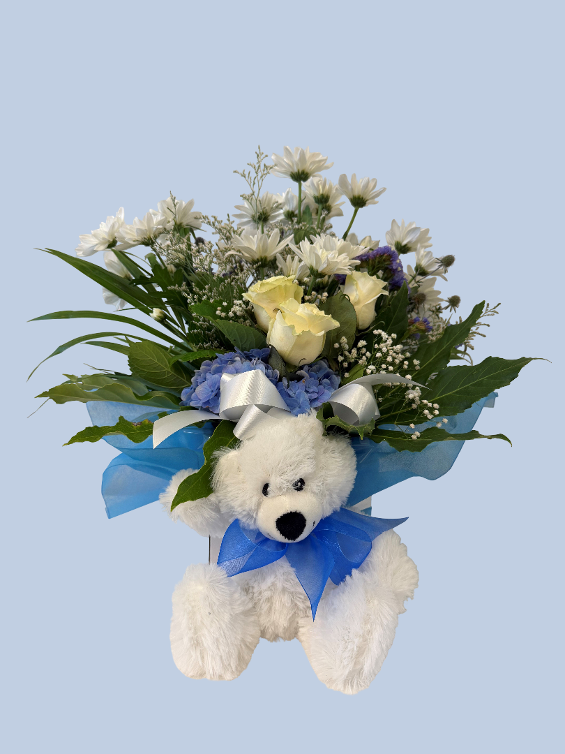 Baby Box with Flower & Teddy