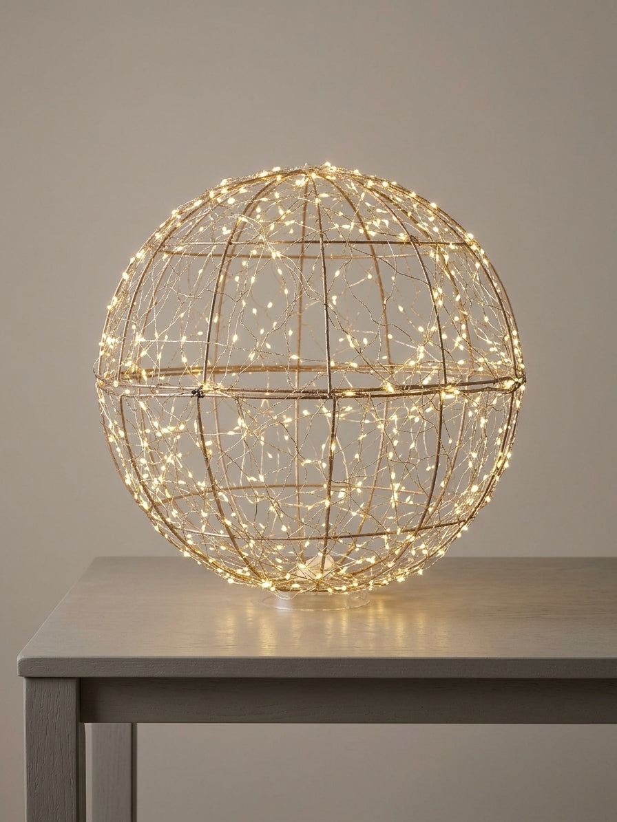 Light-Up Gold Sphere Christmas Decoration
