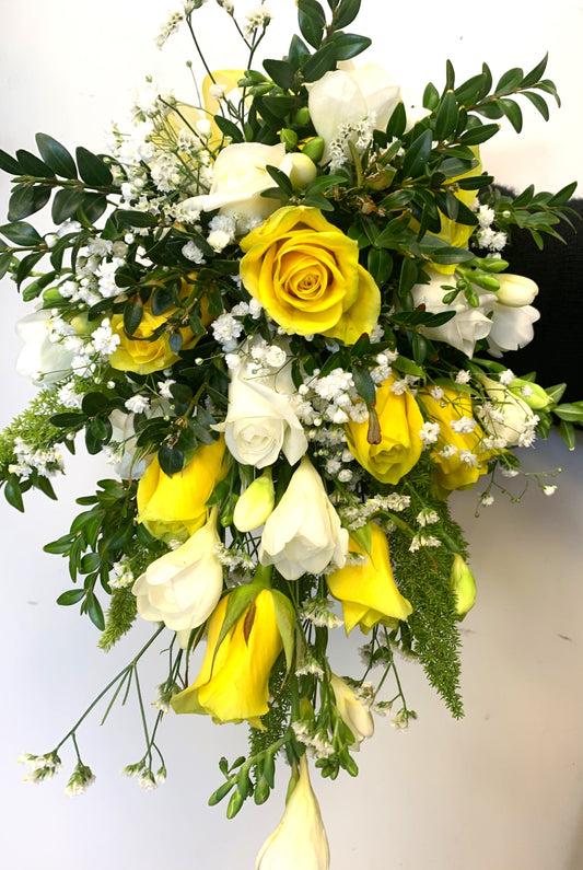 Yellow and White Spring Bridal Bouquet
