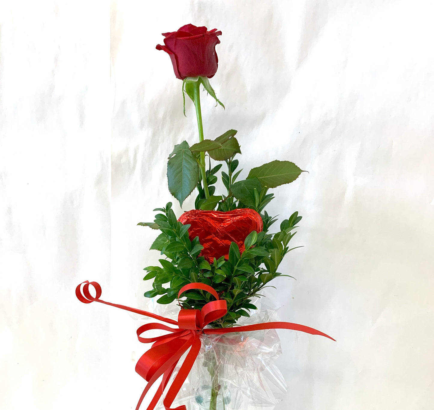 Singular Red Rose in Vase