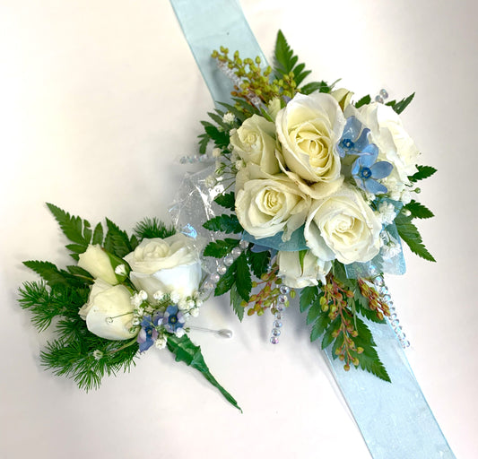 Baby Blue Wrist Corsage