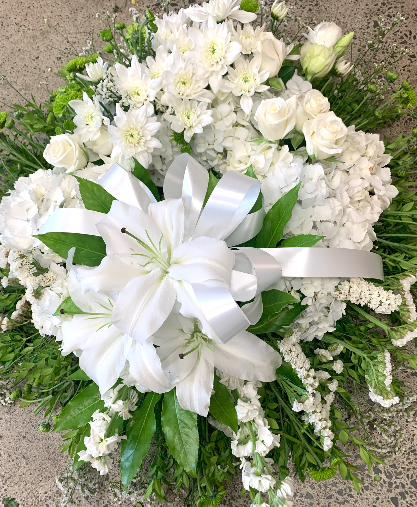 White Wreath with Lilies