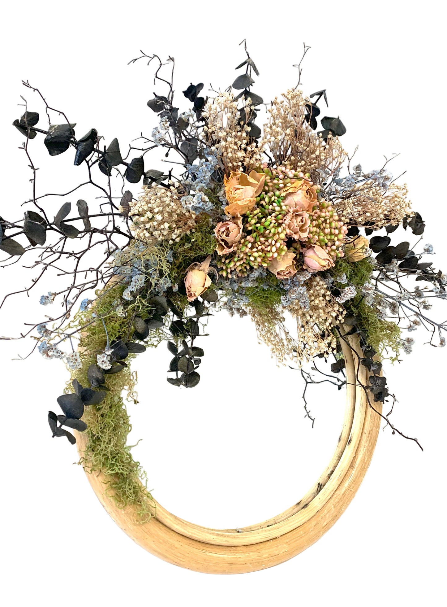 Dried flowers arranged on Mirror