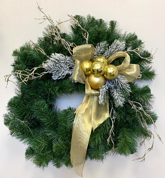 Gold & Green Christmas Wreath