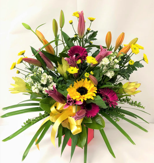 Large Bright Mixed Waterbox with Sunflower