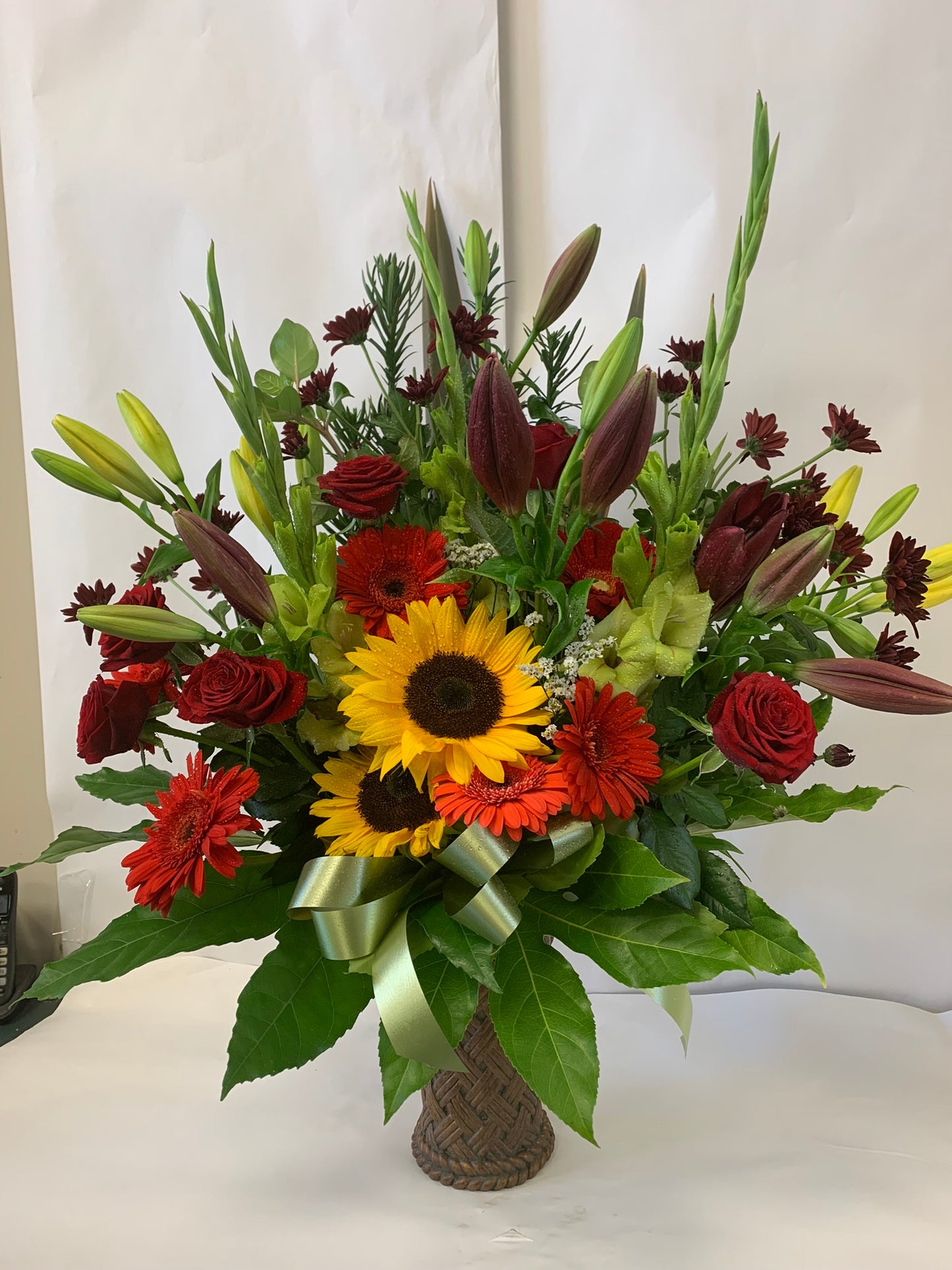 Red and Yellow Arrangement in a Vase