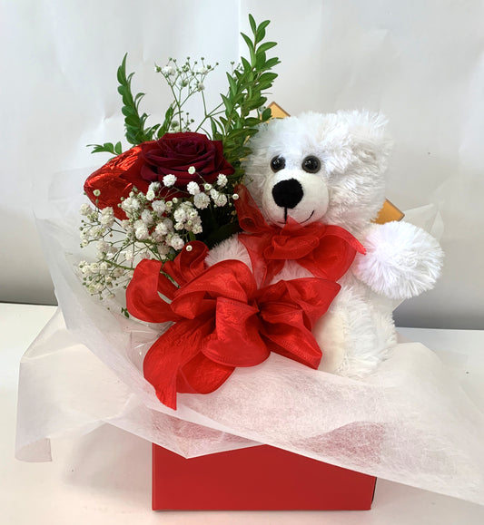 Gift basket with small teddy bear