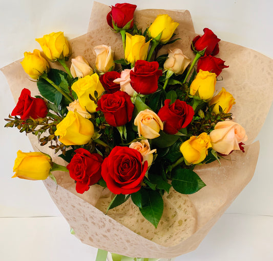30 Mixed Colour Rose Bouquet