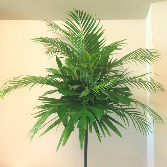 Tropical Foliage Pedestal Arrangement