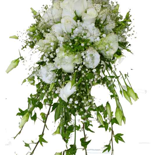 Trailing bridal bouquet,  Wedding, Bride, Bridesmaid, Wedding celebration, Wedding flowers